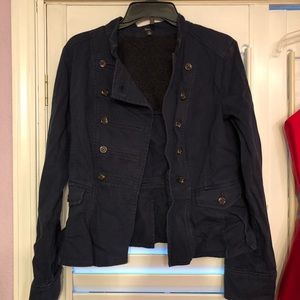 Military style jean jacket